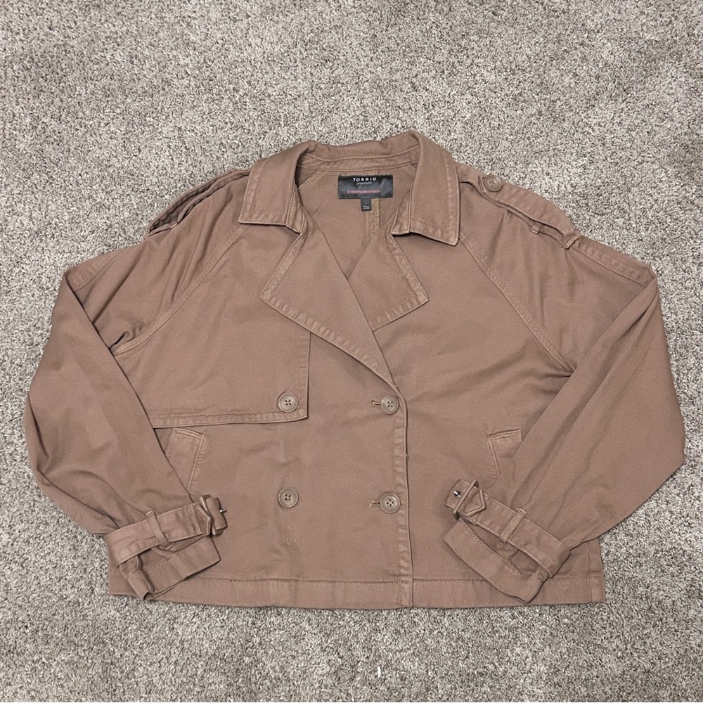 Torrid Lightweight Twill Crop Trench